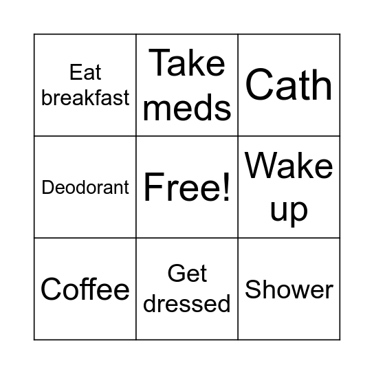Wednesday Bingo Card