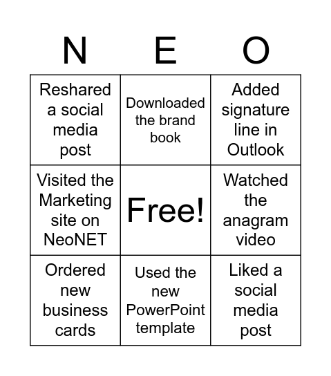 NEO BINGO Card