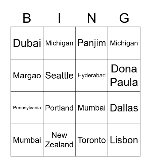 July Birthdays Bingo Card