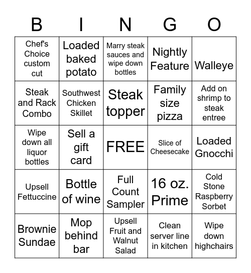 Night Server Bingo Card