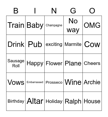 Gwen is getting married!!! Bingo Card