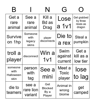 Mope.io Bingo by RawrMope-YT Bingo Card