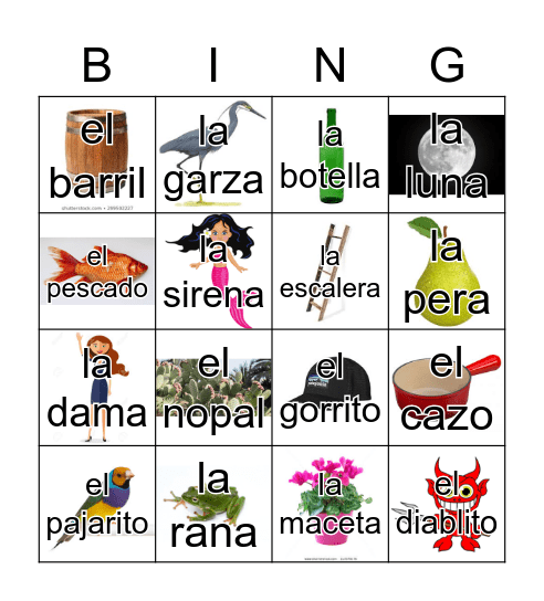 Loteria Mi Pueblito Bingo Card