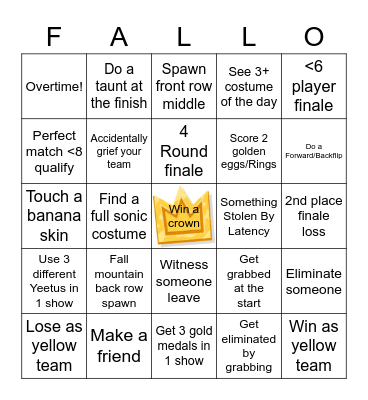 FALL-O Bingo Card