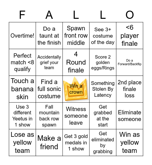 FALL-O Bingo Card