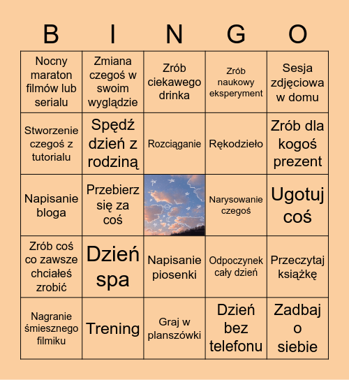 Wakacje w domu Bingo Card