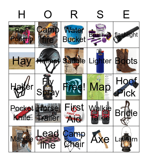 HORSE Bingo Card
