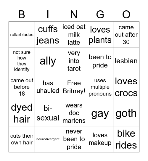 Queer Bingo Card