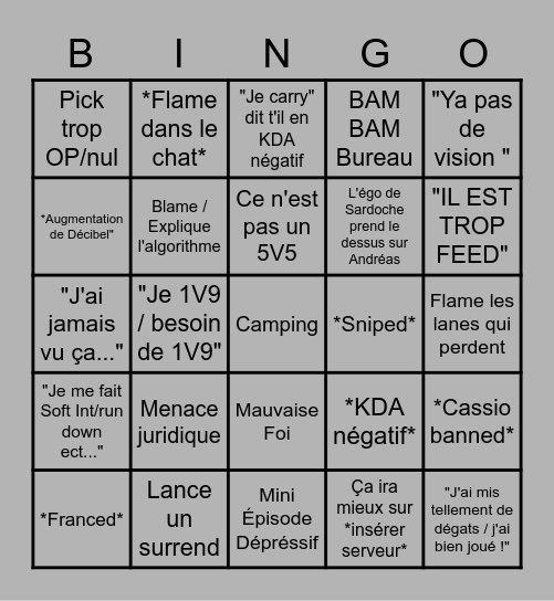 Sardoche Lol 2021 Bingo Card