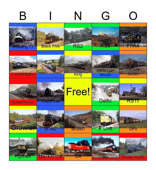 History of Trains Bingo Card