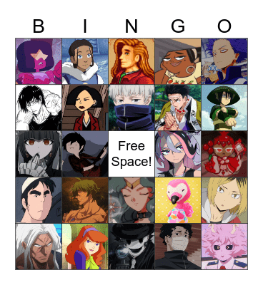 Favorite Character Bingo Card