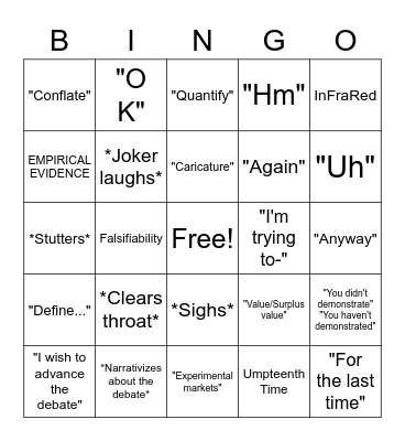 ALACRITY DIALOGUE TREE BINGO CARD Bingo Card