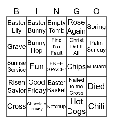 Easter Bingo Card