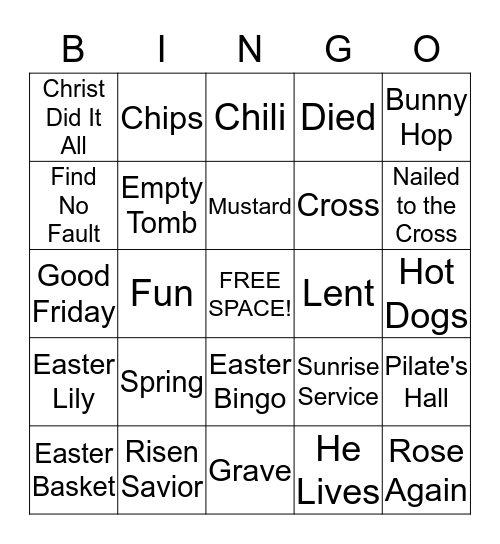 Easter Bingo Card