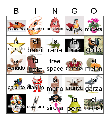 Loteria Mi Pueblito Bingo Card