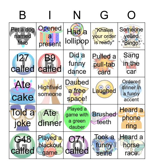 Khalen's Bingo Birthday! Bingo Card
