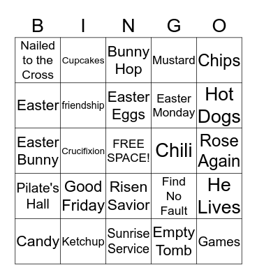 Easter Bingo Card