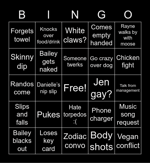 BBQ Bingo Card