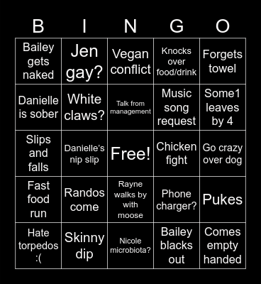 BBQ Bingo Card