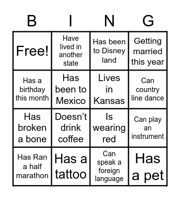 BRIDAL SHOWER BINGO Card