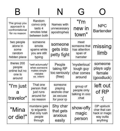 Kaiju Paradise Bingo Card