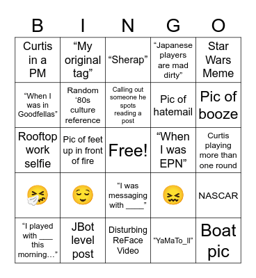 CuVa 43 Chat Bingo Card