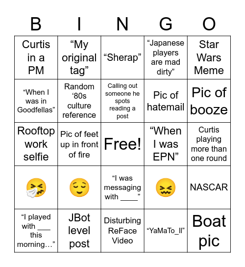 CuVa 43 Chat Bingo Card