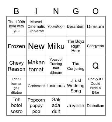Kakai Bingo Card