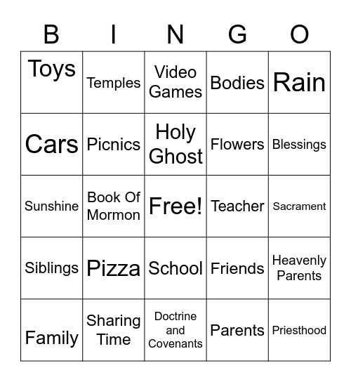 We are Grateful Bingo Card