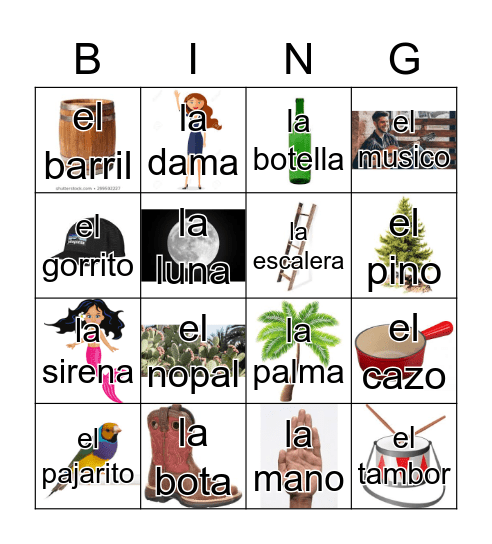 Loteria Mi Pueblito Bingo Card