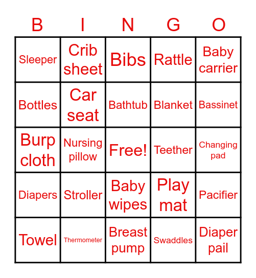 Baby Maus Bingo Card