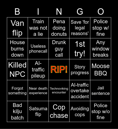 super's MSC bingo Card