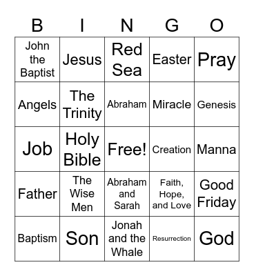 Bible Bingo Cards Bingo Card