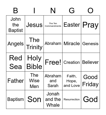 Bible Bingo Cards Bingo Card