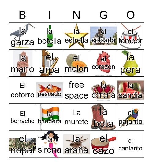 Loteria Mi Pueblito Bingo Card