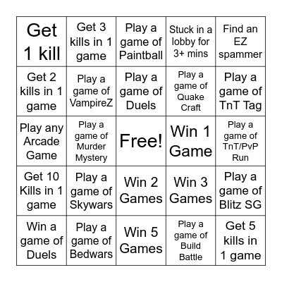 Hypixel Bingo Card