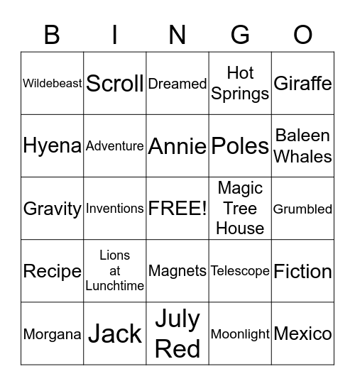 July Red Bingo Card