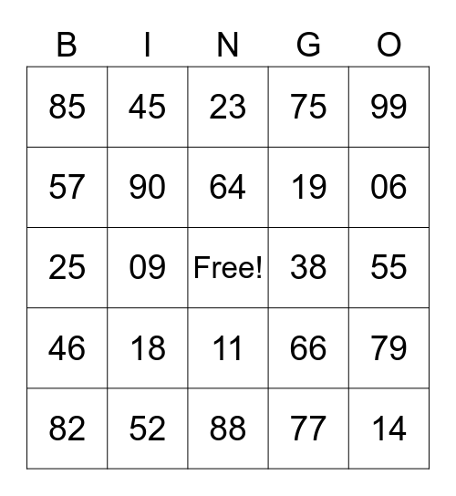 Ping AH24 Bingo Card