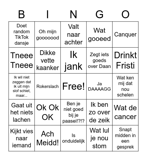 Rosa Bingo!!! Bingo Card