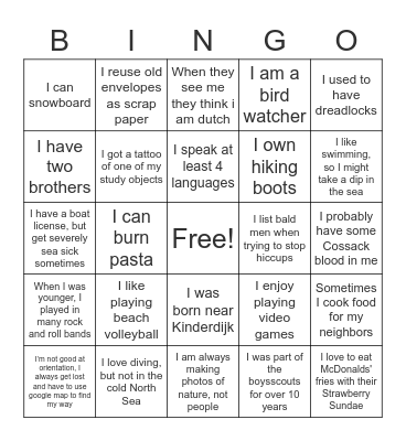 Human Bingo Card