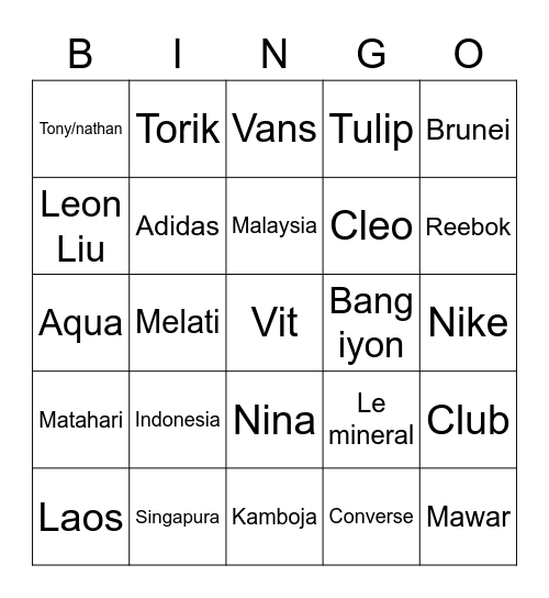 ALEX Bingo Card