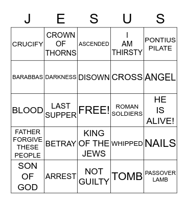 CHRIST IS RISEN Bingo Card