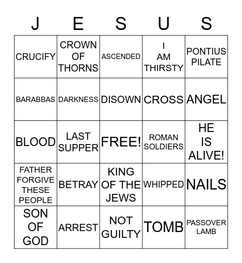 CHRIST IS RISEN Bingo Card