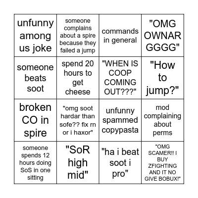 YSoD bingo Card