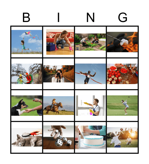 Action Card Bingo Card