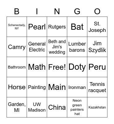 30th Anniversary Bingo Card