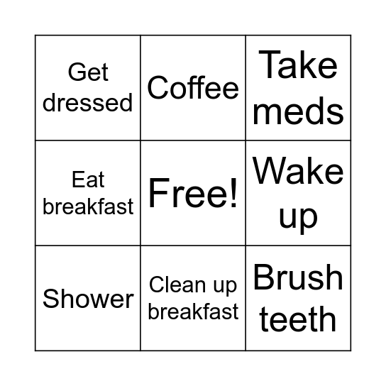 Monday Bingo Card