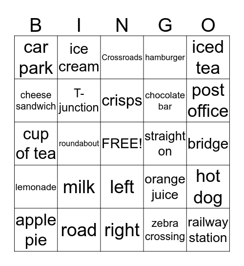 Bingo Unit 6 Bingo Card