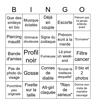 Tindo Bingo Card