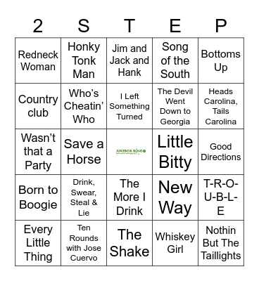 COUNTRY Two Step Bingo Card